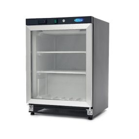 Fagyasztószekrény - 200L - Fekete - Üvegajtóval