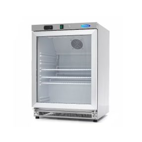 Hűtőszekrény - 200L - Rozsdamentes Acél - Üvegajtóval