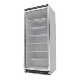 Fagyasztószekrény - 600L - Fekete - Üvegajtóval