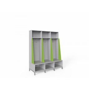 SPORT ÖLTÖZŐBÚTOR - 3 személyes, nyitott, válaszfalas