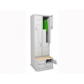   Z FITTMET EXTRA ÖLTÖZŐSZEKRÉNY - 4 személyes, Z-ajtós, cipőtárolóval