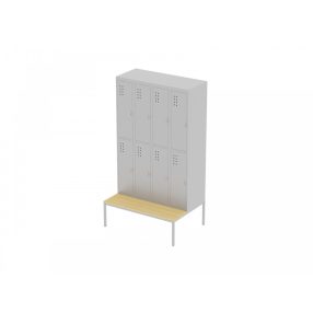   METILLA SPORTPADOS ÖLTÖZŐSZEKRÉNY - 8 személyes, osztott, fa ülőfelülettel