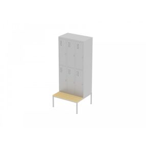   METILLA SPORTPADOS ÖLTÖZŐSZEKRÉNY - 6 személyes, osztott, fa ülőfelülettel