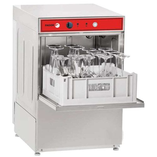 Fagor eco ipari pohármosogató gép, 40x40 cm-es kosár, leeresztő szivattyúval, beépített mosogató-öblítő adagolóval