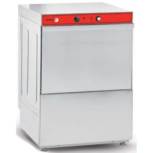 Fagor eco ipari tányér- és pohármosogató gép,50x50 cm-es kosár, leeresztő szivattyúval, beépített mosogató-öblítő adagolóval