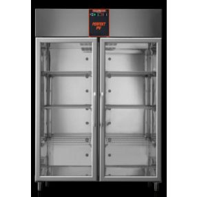 Rozsdamentes hűtőszekrény 1400 literes, üvegajtós