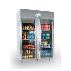 VL18-G | Rozsdamentes két üvegajtós fagyasztószekrény