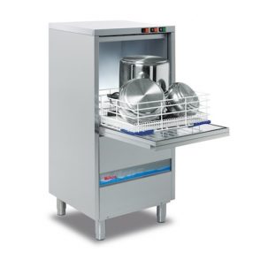   Feketeedény mosogató 550x550 mm Teikos gravitációs vízleeresztés, mosószer adagolóval (3 fázis)