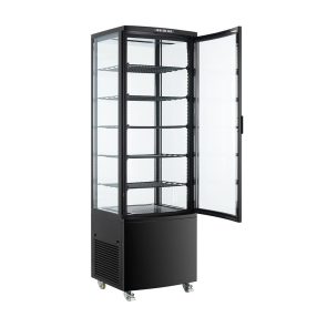   Bemutató hűtővitrin 278 liter álló fekete led Ferrara-Cool