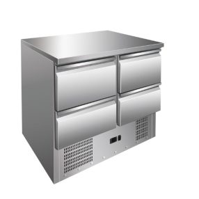 Hűtött munkaasztal 4 fiókos 257 liter alsó aggregát