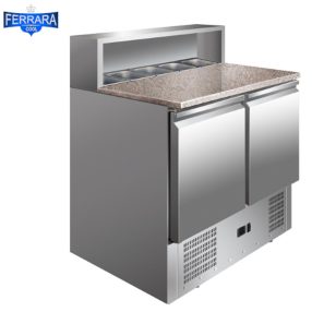   Pizzapult hűtött 2 ajtós gránit fedlappal 5xGN1/6 edényhellyel 257 liter