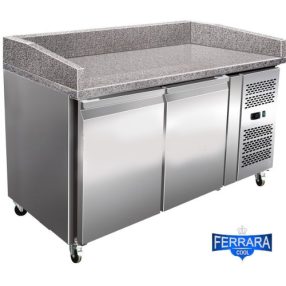   Pizzapult hűtött 2 ajtós gránitlapos oldal kompresszor Ferrara-Cool