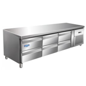 Hűtött alátétasztal, 6 fiókos, 317 literes