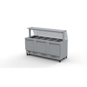   Hűtőpult 5xGN1/1 alsó hűtött tárolóval egyenes üveges felépítménnyel 1800 mm