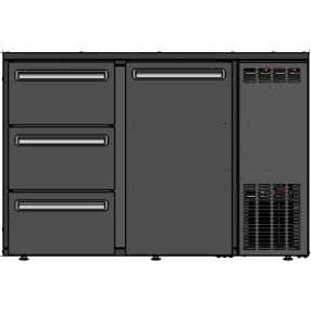 TC BBCL2-62 | Bárhűtő 1 ajtóval, 3 db 1/3-os fiókkal