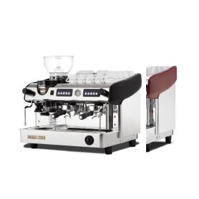   Expobar Megacrem kétkaros kávéfőző számlálós darálóval piros színben (spanyol kávégép)