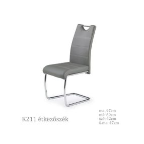 K211 szánkótalpas étkezőszék szürke