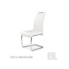 K211 szánkótalpas étkezőszék fehér