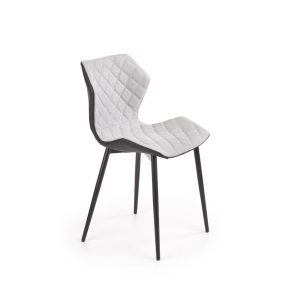   K-389 étkezőszék Világos szürke szövet - Fekete ECO műbőr