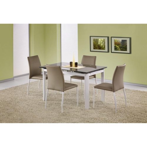 Alston Bővíthető Üvegasztal Bézs 120-180x80cm