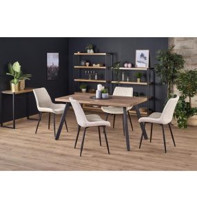   Berlin Kihúzható Étkezőasztal mézes-dió/fekete 140-180x85cm