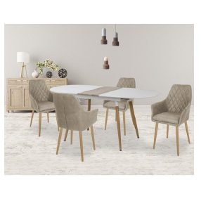   Caliber Összecsukható Asztal 160-200 cm Fehér-San Remo Tölgy