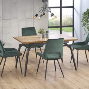   Cambell Bővíthető Étkezőasztal 140-180cm Natúr Tölgy - Fekete