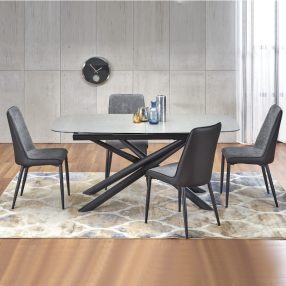   Capello Bővíthető Étkezőasztal 180-240cm Sötét szürke - Fekete