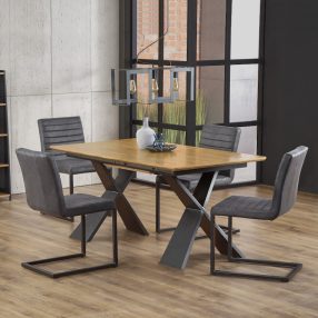   Chandler Bővíthető Asztal 160-220cm Natúr Tölgy - Fekete