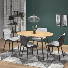   Colorado Bővíthető Ovális Étkezőasztal 120-160cm Arany Tölgy - Fekete