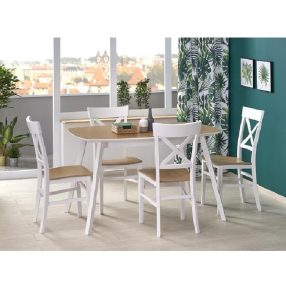   Kajetan 2 Bővíthető Étkezőasztal 76x82x135-185cm / mézes tölgy / fehér