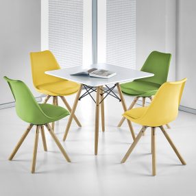 Prometheus Kwadrat Étkezőasztal Fehér 80x80cm