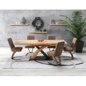   Sandor 3 Bővíthető Étkezőasztal 77x90x160-220cm aranytölgy / fekete