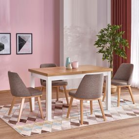   Tiago 2 Bővíthető Étkezőasztal 76x80x140-220cm Riviéra Tölgy - Fehér