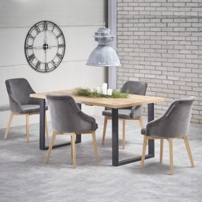   Venom Bővíthető Étkezőasztal 160-210cm Wotan tölgy - Fekete