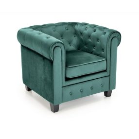 Eriksen fotel sötétzöld bársony