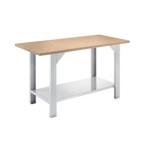   Elemes rendszerű munkapad – eurokraft basic lapszélesség 1500 mm, rakodópolccal