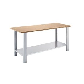   Elemes rendszerű munkapad – eurokraft basic lapszélesség 1850 mm, rakodópolccal