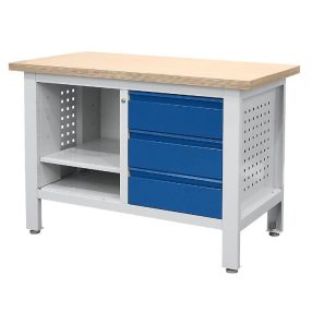 Munkapad 3 fiók, 1 nyitott rekesz polccal