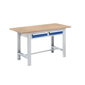   Elemes rendszerű munkapad – eurokraft basic lapszélesség 1500 mm, 2 fiók multiplex lap