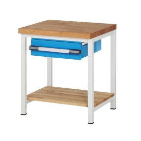   Munkapad zártszelvényes kivitelben – eurokraft pro 1 db 150 mm-es fiók, 1 polc