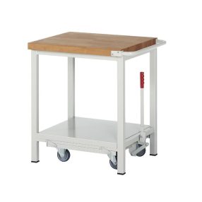   Mobil és leengedhető munkapad, zártszelvényes kivitel – eurokraft pro 1 db polc