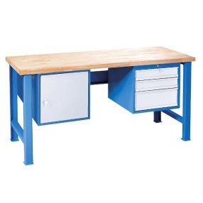   Állítható magasságú munkapad, moduláris rendszerű 2 faliszekrény – 1 x 3 fiókkal, 1 ajtóval (magasság 421 mm)