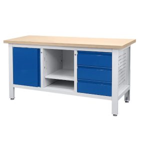 Munkapad 3 fiók, 1 ajtó, 1 nyitott rekesz polccal