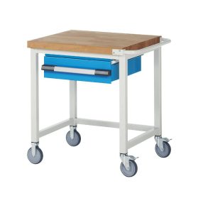   Mobil munkapad, zártszelvényes kivitel – eurokraft pro 1 db függesztett fiók