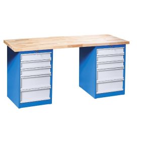   Munkapad, moduláris rendszerű 2 állószekrény egyenként 5 fiókkal