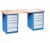Munkapad, moduláris rendszerű 2 állószekrény egyenként 5 fiókkal