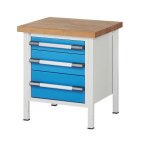   Munkapad zártszelvényes kivitelben – eurokraft pro 3 db fiók: 1 x 120, 1 x 180, 1 x 240 mm