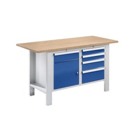   Elemes rendszerű munkapad – eurokraft basic lapszélesség 1500 mm, 5 fiók, 1 ajtó