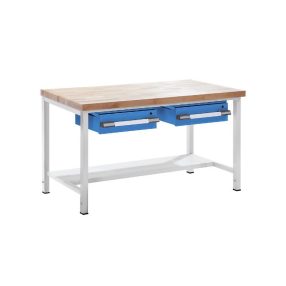   Állítható magasságú munkapad, zártszelvényes kivitel – eurokraft pro fiókkal